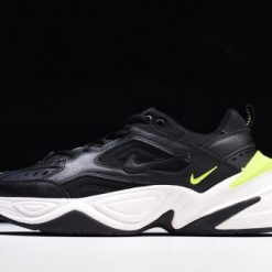 Nike M2K Tekno Black Volt replica sneakers featuring a sleek black design accented with vibrant volt details, ideal for sneaker enthusiasts looking for high-quality replica footwear.