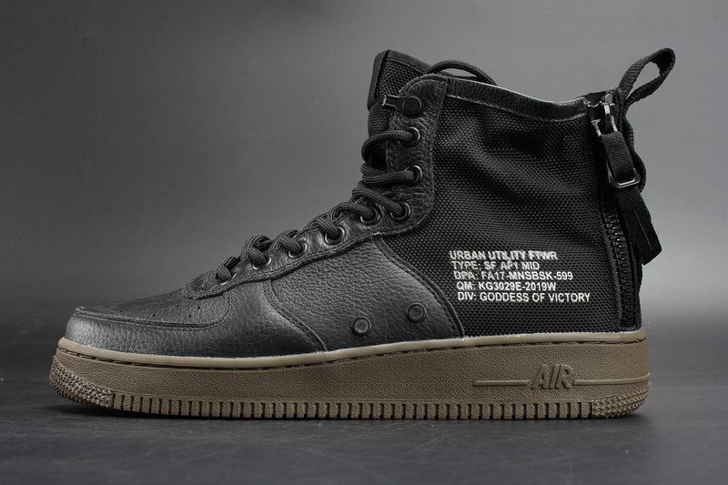 Nike SF Air Force 1 Mid Hazel Black replica sneakers featuring a stylish design with a high-top silhouette, premium materials, and a striking color combination perfect for casual wear and sneaker enthusiasts.