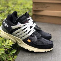High-quality replica sneakers featuring Off White x Nike Air Presto design with iconic branding, a sleek silhouette, and distinctive colorway.