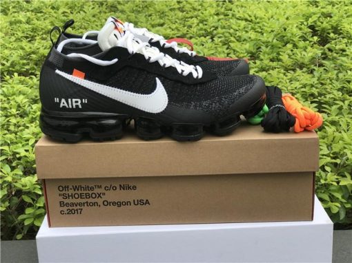 Off White X Nike Air Vapor Max high-quality replica sneakers featuring a distinctive transparent upper, unique lacing system, and signature Off-White detailing for a stylish and contemporary look.
