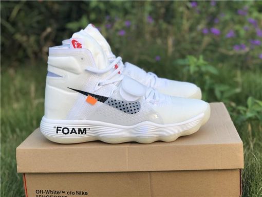 Off White x Nike Hyperdunk 2017 Flyknit The Ten replica sneakers showcasing a modern design with premium materials, featuring the signature Off White branding and unique colorway, perfect for sneaker enthusiasts.