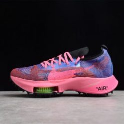 Off White x Nike Air Zoom Tempo Next Pink Glow replica sneakers featuring a vibrant pink glow colorway, designed for style and performance with high-quality materials and attention to detail.