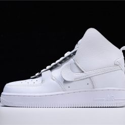 PSNY x Nike Air Force 1 High White replica sneakers featuring a sleek white leather upper, premium detailing, and a high-top silhouette, perfect for fashion-forward sneaker enthusiasts.