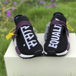 Pharrell X Adidas NMD Human Race Black Purple replica sneakers showcasing a stylish black and purple design, featuring the iconic Human Race detailing and a comfortable fit for casual and athletic wear.