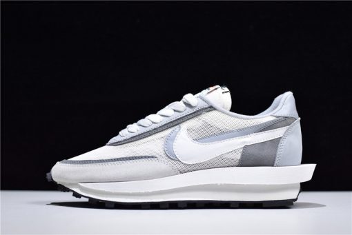 Sacai x Nike LD Waffle Summit White replica sneakers featuring a unique multi-layered design with a blend of premium materials, showcasing a stylish silhouette and iconic branding.