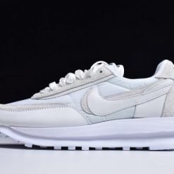 Sacai x Nike LD Waffle White Nylon replica sneakers featuring a sleek design with premium materials, perfect for sneaker enthusiasts and collectors.