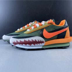 Sacai x Nike LVD Waffle Daybreak replica sneakers featuring a unique blend of vibrant colors and textures, showcasing the signature layered design and a stylish silhouette ideal for sneaker enthusiasts.