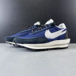 Sacai x Nike LVD Waffle Daybreak Deep Light Blue replica sneakers featuring a stylish design with layered materials and a vibrant colorway, perfect for sneaker enthusiasts and fashion lovers.