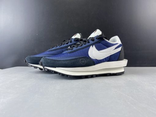 Sacai x Nike LVD Waffle Daybreak Deep Light Blue replica sneakers featuring a stylish design with layered materials and a vibrant colorway, perfect for sneaker enthusiasts and fashion lovers.