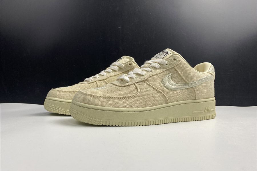 Stussy x Nike Air Force 1 Low Fossil Stone featuring a premium design, perfect for sneaker enthusiasts seeking high-quality replica sneakers.