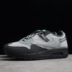 Close-up of the Travis Scott x Nike Air Max 1 Cave Stone replica sneakers, showcasing their unique beige and brown colorway, premium materials, and iconic design elements. Perfect for sneaker enthusiasts looking for high-quality shoes that replicate this popular model.