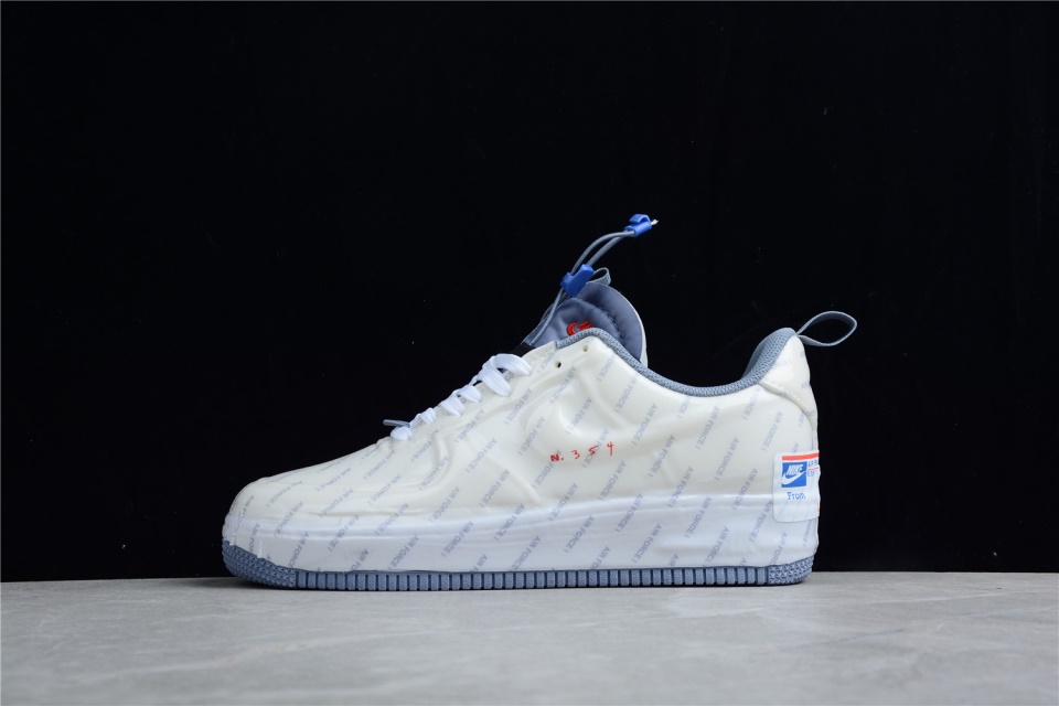 USPS X Nike Air Force 1 Experimental Postal Ghost replica sneakers showcasing a unique design with a blend of postal-themed elements and the classic silhouette of Air Force 1 shoes, perfect for sneaker enthusiasts and collectors.