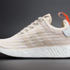 WMNS Adidas NMD R2 Linen White replica sneakers featuring a sleek design, breathable mesh upper, and comfortable Boost cushioning for stylish and versatile wear.