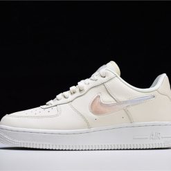 WMNS Nike Air Force 1 Low Jelly Puff in Pale Ivory AH6827 100, featuring a stylish and modern design, perfect as high-quality replica sneakers for women. These shoes showcase a soft, jelly-like upper and classic Air Force 1 silhouette, ideal for casual wear.