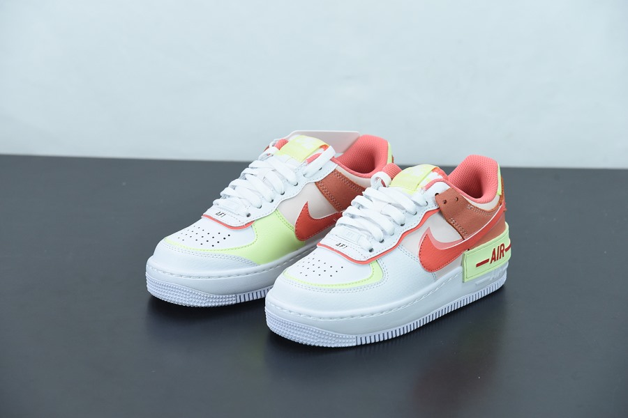 High-quality replica sneakers featuring the Wmns Nike Air Force 1 Shadow CI0919 110, showcasing a stylish design with a classic white upper, subtle detailing, and a trendy silhouette ideal for fashionable footwear enthusiasts.