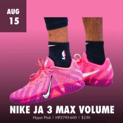 Close-up of Nike Ja 3 'Max Volume' sneakers showcasing a vibrant design and innovative features, perfect for athletes and sneaker enthusiasts.