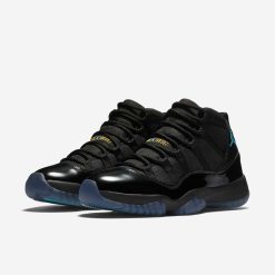 Air Jordan 11 Gamma Blue high-quality replica sneakers featuring a sleek design with a striking blue and black colorway, showcasing the iconic silhouette and premium craftsmanship.
