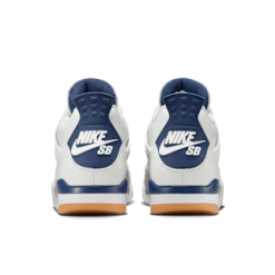 Nike SB x Air Jordan 4 Navy replica sneakers showcasing a stylish navy blue upper with white and red accents, capturing the refined details and craftsmanship of high-quality replicas.