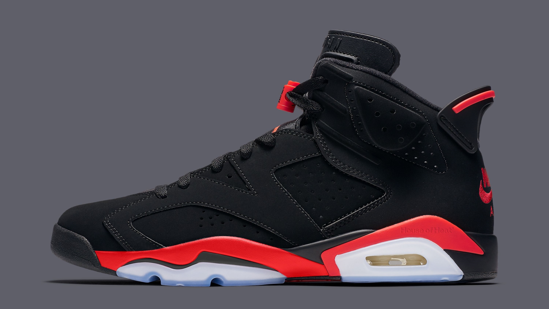 High-quality replica sneakers featuring the Air Jordan 6 “Reverse Infrared” design, showcasing a sleek black upper with vibrant infrared accents and a stylish silhouette perfect for sneaker enthusiasts.