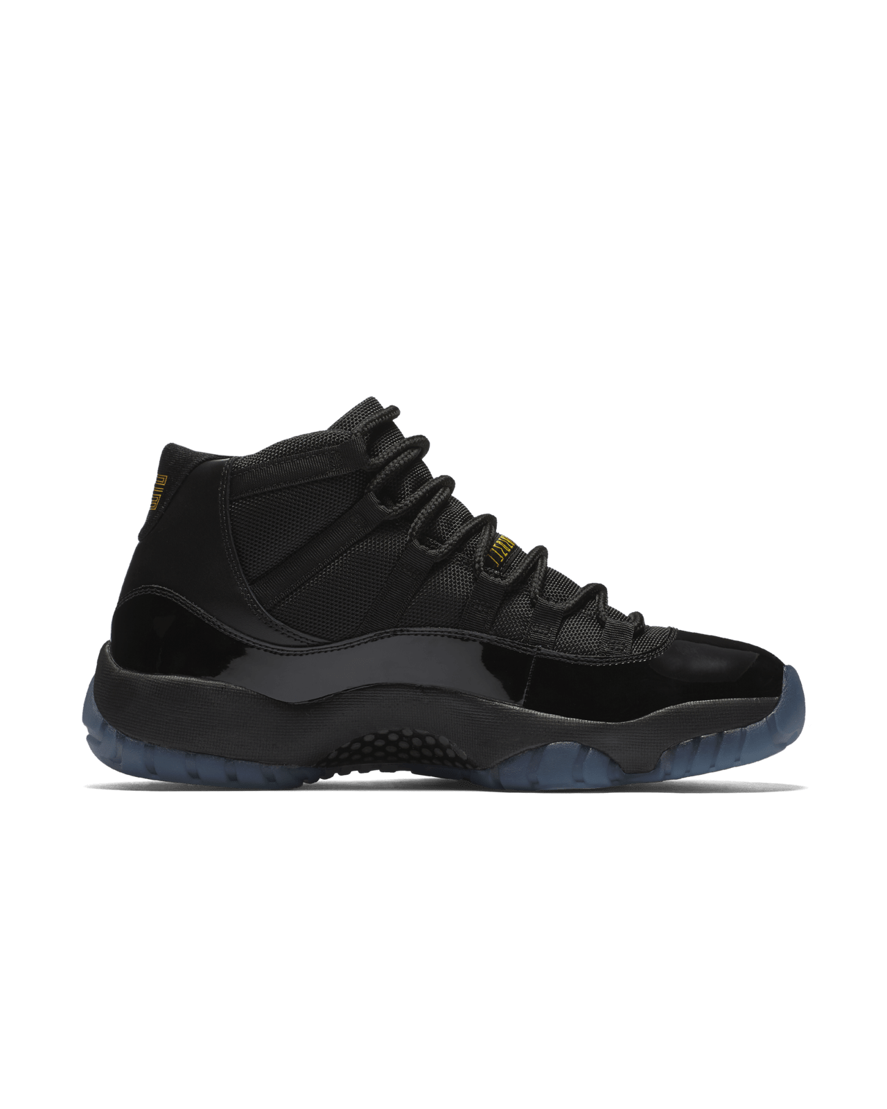 Air Jordan 11 Retro Gamma high-quality replica sneakers showcasing a sleek black and blue design with premium materials, perfect for sneaker enthusiasts looking for stylish alternatives.