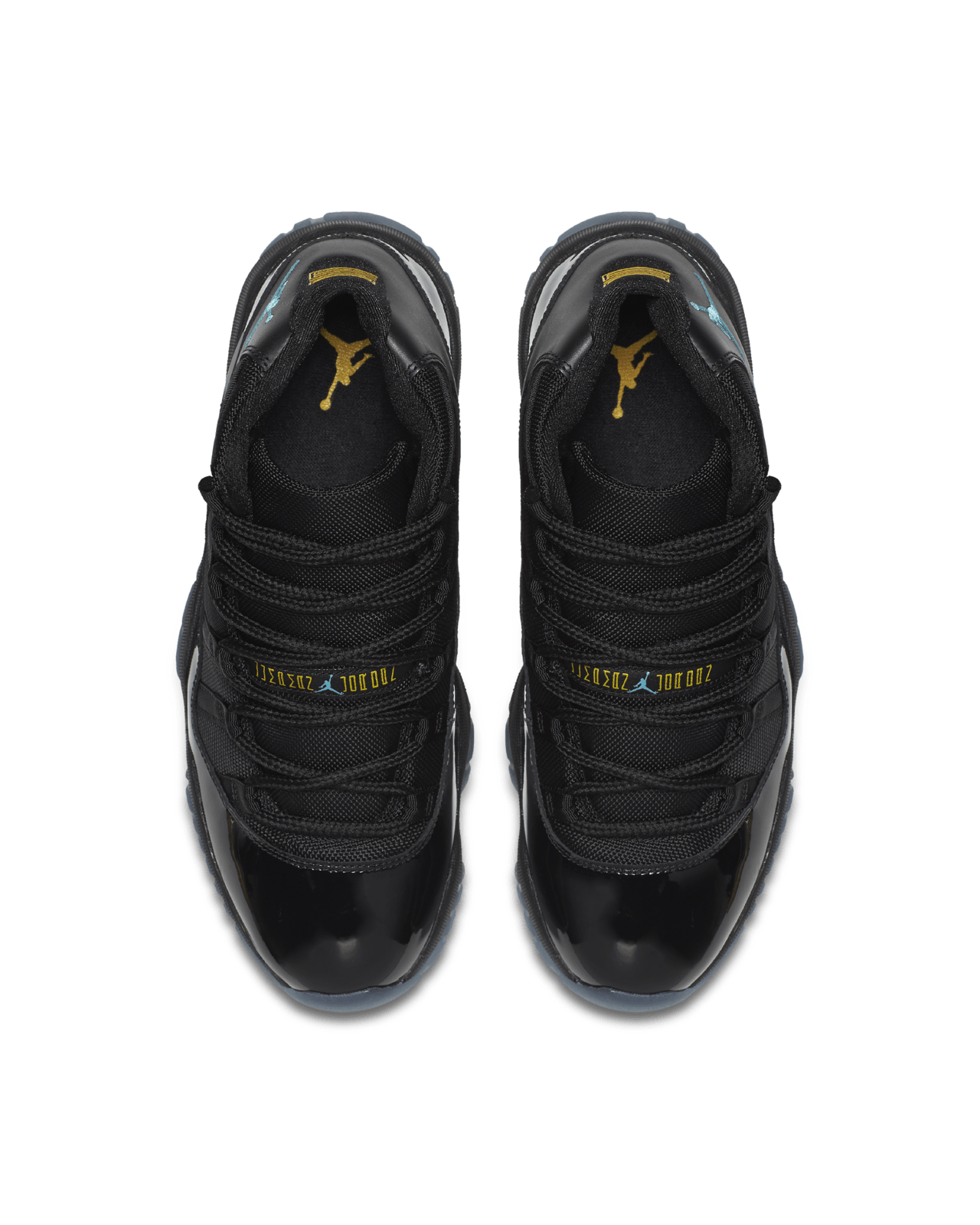 Air Jordan 11 Retro Gamma replica sneakers showcasing a sleek black and gamma blue colorway, ideal for sneaker enthusiasts seeking high-quality replicas.