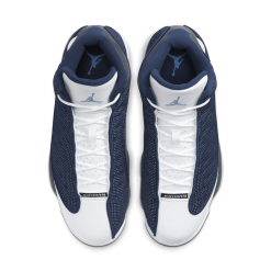 Air Jordan 13 Retro Flint Grey replica sneakers featuring a sleek grey and blue colorway with signature detailing, perfect for sneaker enthusiasts seeking high-quality replicas.