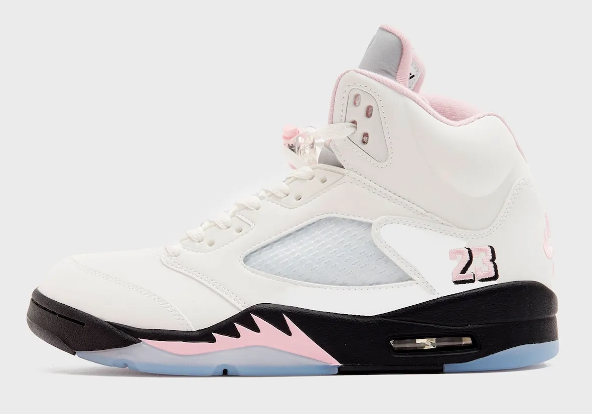 Air Jordan 5 35th Anniversary Soft Pink replica sneakers displayed with premium detailing and a stylish design, perfect for sneaker enthusiasts.