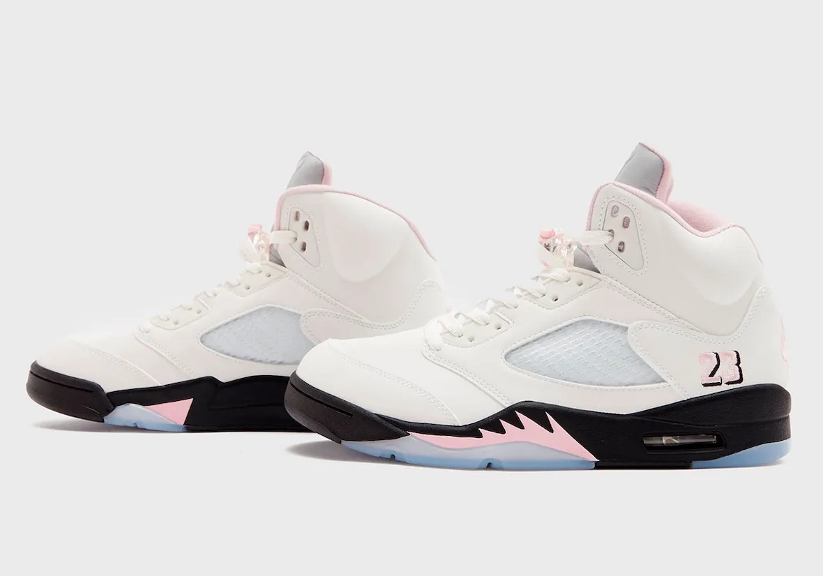 Air Jordan 5 35th Anniversary Soft Pink replica sneakers featuring a soft pink colorway, iconic design elements, and high-quality craftsmanship, perfect for sneaker enthusiasts and collectors.
