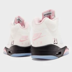 Air Jordan 5 35th Anniversary Soft Pink replica sneakers showcasing a stylish design with a soft pink colorway, featuring classic detailing and premium materials for collectors and sneaker enthusiasts.