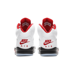 Air Jordan 5 Fire Red high-quality replica sneakers featuring a classic design with vibrant red accents and iconic detailing, perfect for sneaker enthusiasts and collectors.