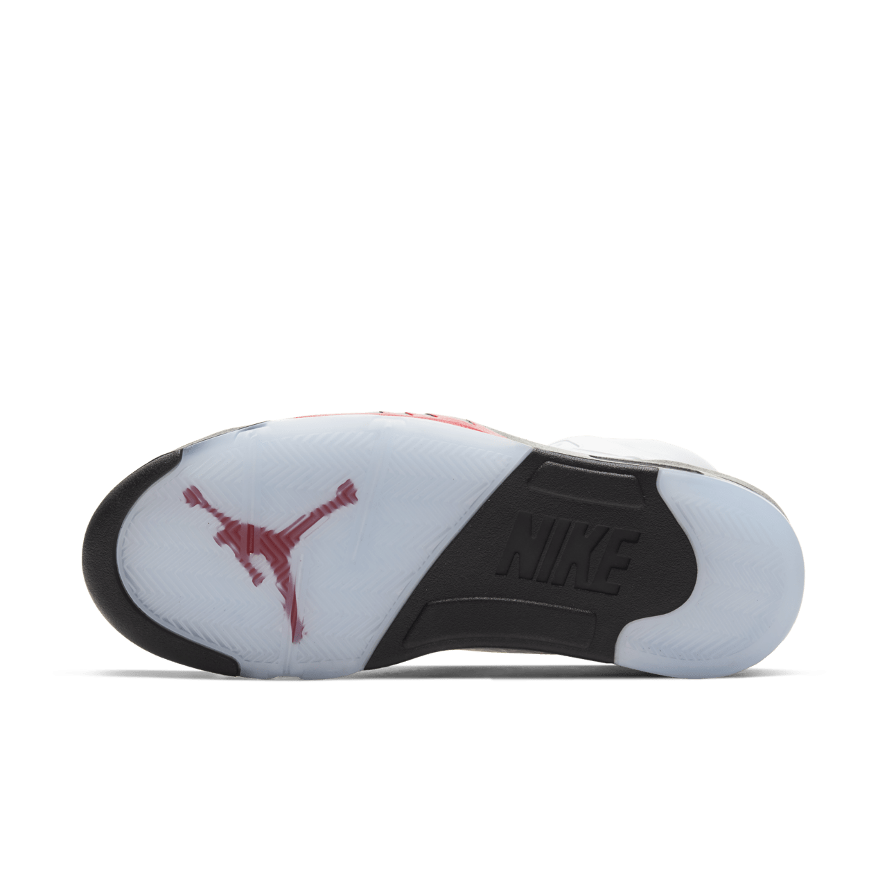 Air Jordan 5 Fire Red replica sneakers featuring a sleek design with a white leather upper, distinctive red accents, and the iconic Jumpman logo, perfect for sneaker enthusiasts and collectors.