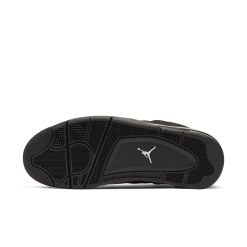 Air Jordan IV Black Cat replica sneakers displayed in a high-quality product image, showcasing their sleek design and iconic color scheme.