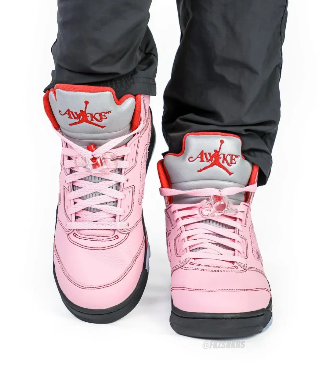 Awake NY Air Jordan 5 Arctic Pink replica sneakers featuring a unique pastel colorway, premium materials, and attention to detail, perfect for sneaker enthusiasts seeking high-quality alternatives.