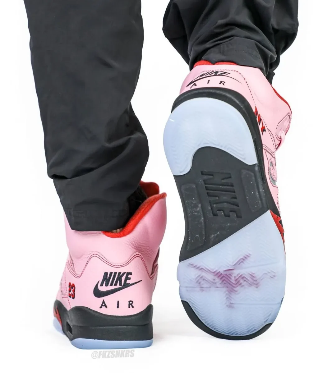 Awake NY Air Jordan 5 Arctic Pink, stylish replica sneakers featuring a soft pink upper, contrasting details, and a sleek design perfect for sneaker enthusiasts.