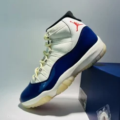 2025 Air Jordan 11 “Rare Air” replica sneakers featuring a sleek design with premium materials, showcasing the iconic silhouette and colorway that pays homage to the legendary basketball shoe.